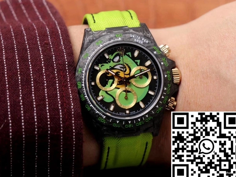 Carbon Green Cosmos Dragon Rolex Daytona Edition Chronograph Dial Fiber Exploded 1226